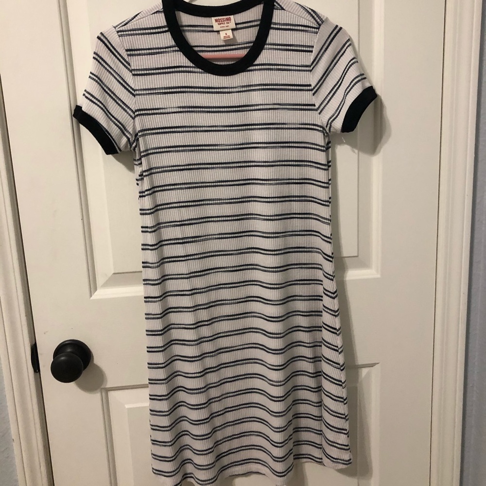 White and black cotton sundress